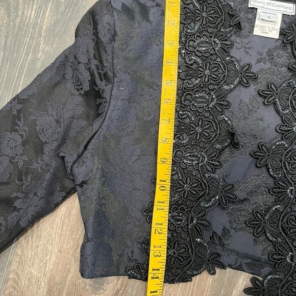 scott mcclintock Brocade Jeweled Beaded -2 Piece Dress & Bolero Jacket Vintage - Picture 11 of 16